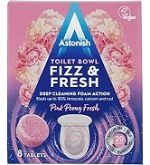 Astonish Pink Peony Fizz & Fresh Toilet Bowl Tablets - Deep Cleaning Foaming Formula - Removes Li...