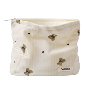 Coquette Aesthetic Pouch with Bear Pattern
