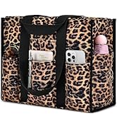 Becokan Large Tote Bag for Women Waterproof with 12 Pockets Top Zipper Closure Utility Teacher Nu...
