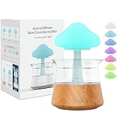 Rain Water Drop Humidifier - Mushroom Cloud Lamp Humidifier, Essential Oil Diffusers, 300ml White...