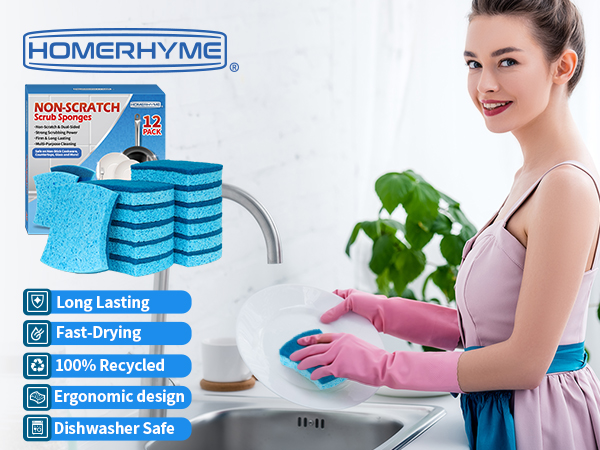 Dish Sponge ideal for Washing Kitchen,Dishes, Bathroom