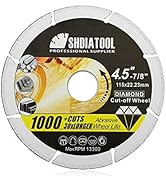 SHDIATOOL 4-1/2 Inch Diamond Metal Cutting Disc for Steel Tube Iron Rebar Angle Steel Vacuum Braz...
