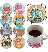 Eisdroma 8 Pcs Diamond Painting Coasters, Diamond Art Coasters Kits with Holder, DIY Diamond Dotz...