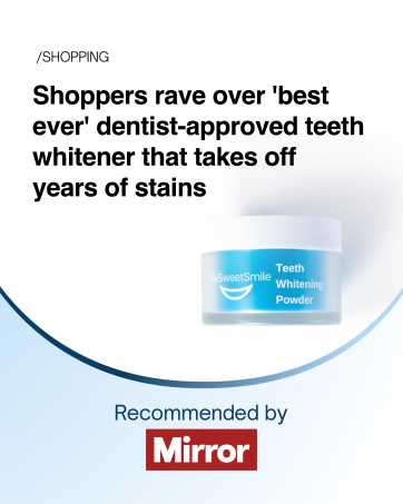 A before and after photo of MySweetSmile from a customer who loves our teeth whitening products