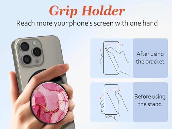 LISEVO Magnetic Phone Grip Compatible with MagSafe