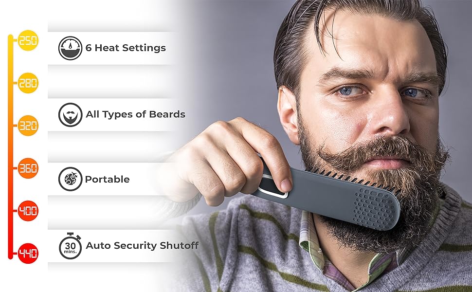 beard straightening heat brush cepillo para la barba peine barba cepillo barba