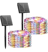 Brightown Outdoor Solar String Lights, 2 Pack 33 Feet 100 Led Solar Fairy Lights Waterproof Decor...