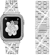 Bekomo Compatible for Apple Watch Band 49mm 45mm 41mm 38mm 40mm 42mm 44mm with 2 Pack Bling Cryst...
