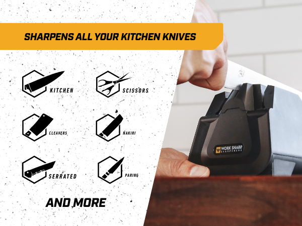 Sharpens all your kitchen knives
