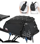 KEMIMOTO Rear Bike Rack Bag, 11L Water-resistant Trunk Bag 3-IN-1, Zippered Bicycle Backpack Shou...
