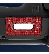 AOWIS Car Tissue Box Sun Visor Decoration Bling Practical Gift (red)