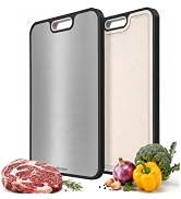 Washour Non Toxic Titanium Cutting Board for Kitchen, Food Grade Titanium Cutting Boards 2 in 1 D...