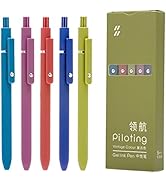 5PCS Assorted Colors Retractable Gel Pens Set, Quick Dry Black Ink Fine Point Roller Ball Gel Ink...