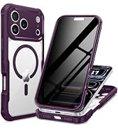 seacosmo for iPhone 18 17 Pro Max Case with Privacy Protector Red Purple | Full Body Bumper, Buil...