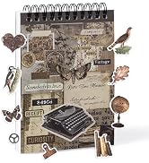 RISYPISY Pre-Cut Vintage Sticker for Journaling, 595PCS - 50 Sheets Washi Brown Scrapbooking Stic...
