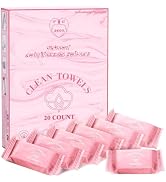 FCAEON Disposable Towel Tablet 12"X9" 20 PCS Individule Wrapped Compressed Coin Towelettes Cleani...
