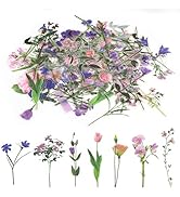 80 Pieces Natural Flower Stickers for Scrapbooking, Self-Adhesive Scrapbooking Stickers Supplies ...