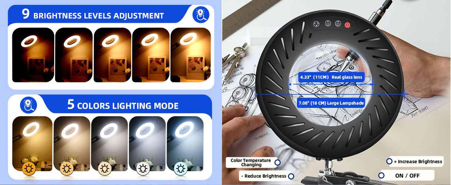 0400-magnifying glass with light and stand