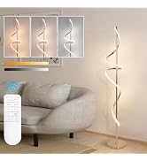 LED Floor Lamp for Living Room, 60inch Gold Floor Lamp with Remote Control, 48W Dimmable Led Floo...