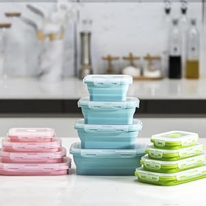 Silicone Food Storage Container, Leftover Meal box For Kitchen, Bento Lunch Boxes