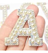 Jongdari Self Adhesive Pearl Glitter Rhinestone Letter Patches, 26Pcs Pearl Letter Stickers Iron ...
