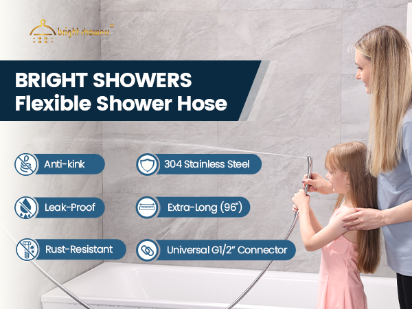 96 inches long stainless steel shower hose