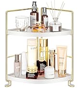 KINGBERWI 2-Tier Bathroom Corner Counter Organizer, Makeup Storage Shelf Vanity Tray, Bathroom Si...
