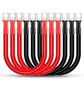 Linkstyle 6PCS 2 AWG Battery Cable, 15CM 6 inch Battery Inverter Cables, with 3/8" Lugs Terminals...