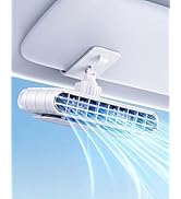 xuenair 2026 Car Clip on Fan for SUV Pickup Truck RV Visors No Blocking, Portable 3000mAh Recharg...