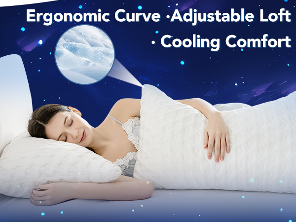 side sleeper pillows adjustable shredded memory foam bed pillow Curved Bed Pillows