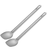 ATiAP Titanium Flatware 2-Piece Long-Handled Spoon Set Titanium Alloy 8.86-Inch Long-Handled Spoo...