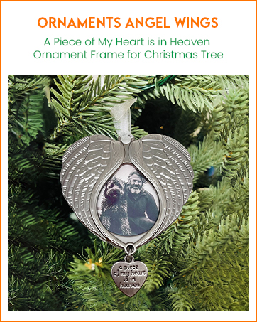 Christmas Ornaments Angel Wings - A Piece of My Heart is in Heaven Ornament for Christmas Tree