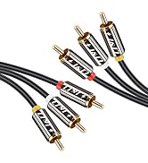 J&D 3RCA to 3RCA Cable, Gold Plated Copper Shell Heavy Duty 3 RCA Male to 3 RCA Male Stereo Audio...