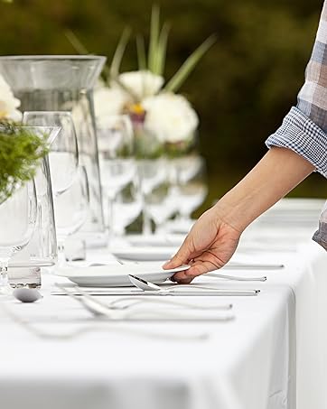 Nouvelle Legende Tablecloth Commercial Grade, 52 x 52 Inches, White