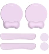 MOSISO Wrist Rest Support for Keyboard and Mouse Pad Set, Curved Ergonomic Mousepad with Raised B...