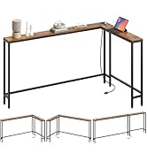 YATINEY Narrow Console Table with Outlets, 78.7