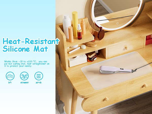 clear silicone mat makeup desk microwave countertop protector play mat food-grade non-slip