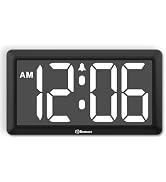 Soobest 9.5 Inch Large Digital Wall Clock Battery Operated, Auto & Manual Dimmer LED Display, Eas...