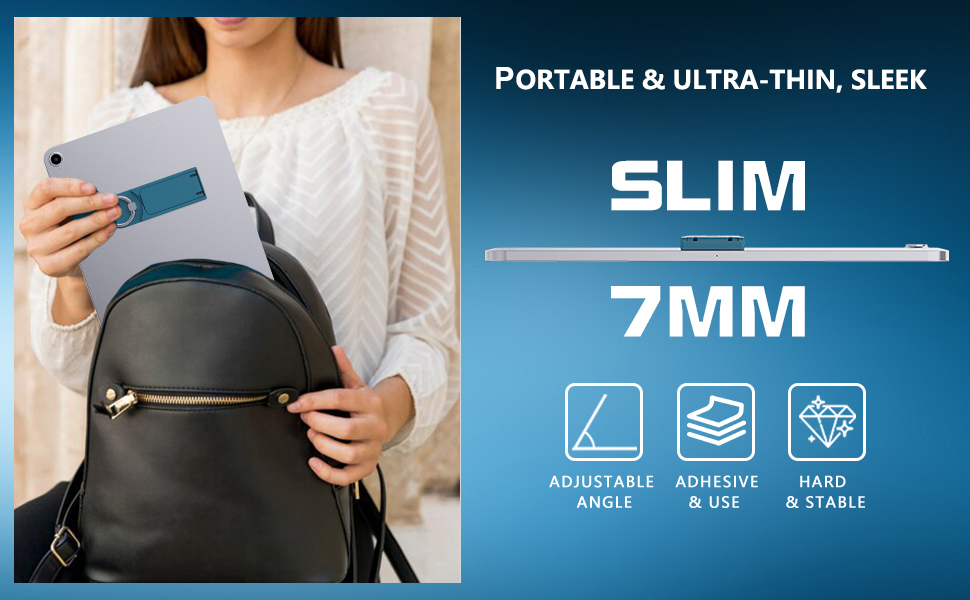 prottable thin slim slender ipad tablet kindle samsung tab kickstand hand ring holder strap