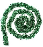 CCINEE 33 Feet Light Green Tinsel Garland for Christmas Tree Decorations Wedding Birthday Party S...