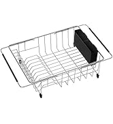 iPEGTOP Expandable Multifunctional Dish Drying Rack, Over The Sink, in Sink Or On Counter Dish Dr...