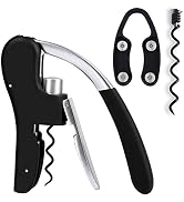 KEISSCO Wine Bottle Opener Manual Vertical Lever Corkscrew with Foil Cutter and Extra Spiral