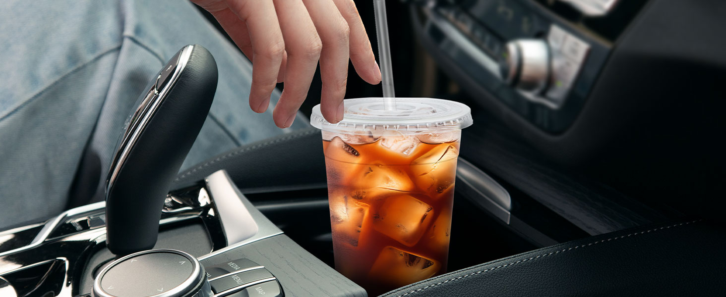 clear ice coffee cup with lid