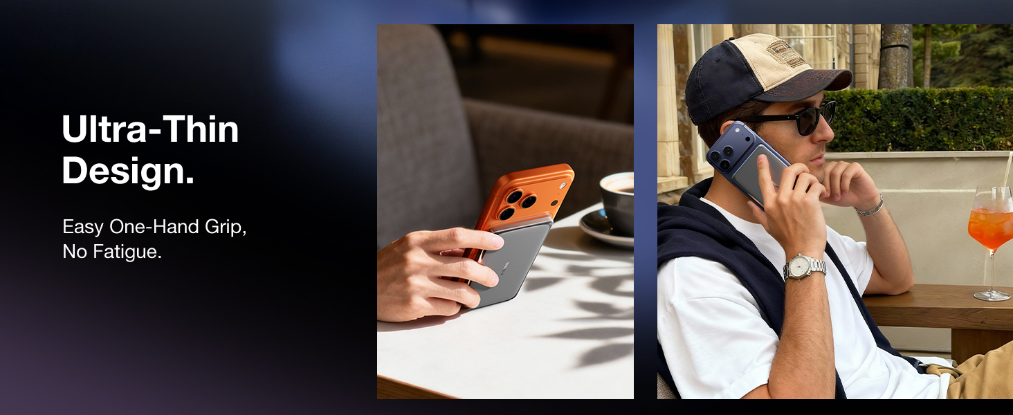 Stylish Snap-On Power Bank, Hands-Free Lanyard Charging, Versatile Magnetic Grip, Active Lifestyle.
