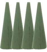 VILLCASE 4pcs Floral Foam Tree Cones - 9.4” / 240mm Dry Wet Floral Foam Blocks Green for Flower A...
