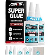 Super Fast Thin CA Glue, 120 Gram Super Glue Pro Kit with Anti-Clog Caps & Precision Microtips, I...