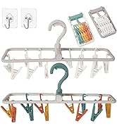 Foshine Clothes Drying Racks 2 Pack Grey Colour Small Folding Portable Underwear Hangers with Cli...