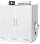 Gitelsnour Litter Box Enclosure, 30.9'' High Large Litter Box Furniture, Modern Cat Litter Box En...