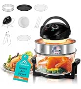 Pro 8in1 Glass Air Fryer Non Toxic Extra Large 18 Quart, Convection Countertop Air Fryer Glass, H...