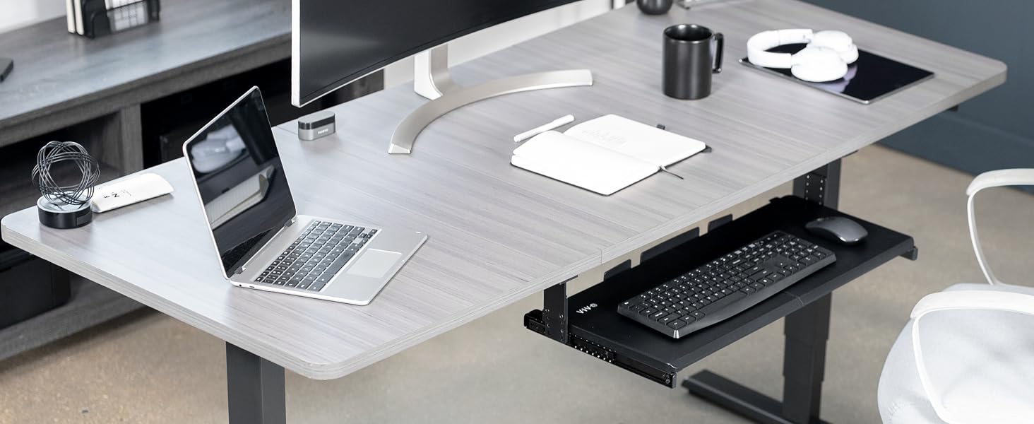under desk mounted keyboard tray